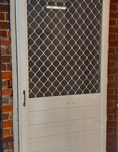 Fly Screens fly screen door with a solid base