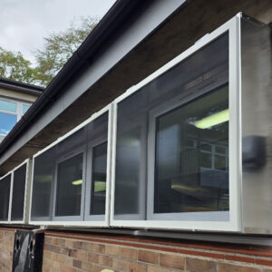 canopy fly screens installed on outward opening windows