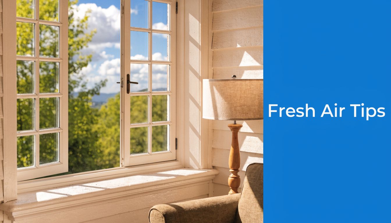 Fly Screens An open window with a sunny outdoor view and a lamp next to a comfortable chair.